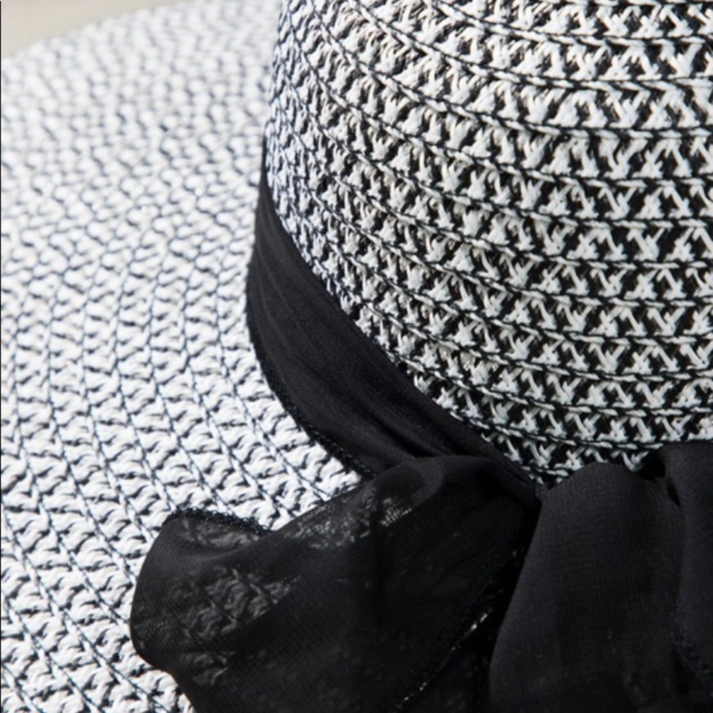 **LAST ONE**WIDE BRIM HAT WITH BLACK RIBBON - Picture 7 of 7
